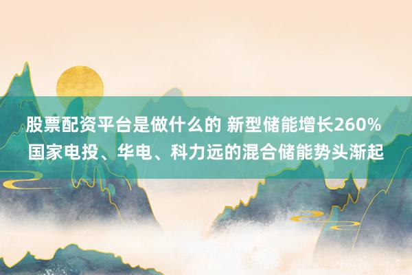 股票配资平台是做什么的 新型储能增长260% 国家电投、华电、科力远的混合储能势头渐起